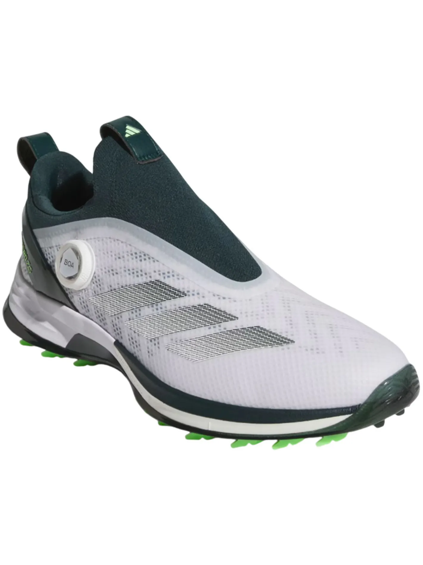 Adidas Adizero ZG BOA Spikeless Golf Shoes - Ftwr White/Aurora Ivy/Lime Burst