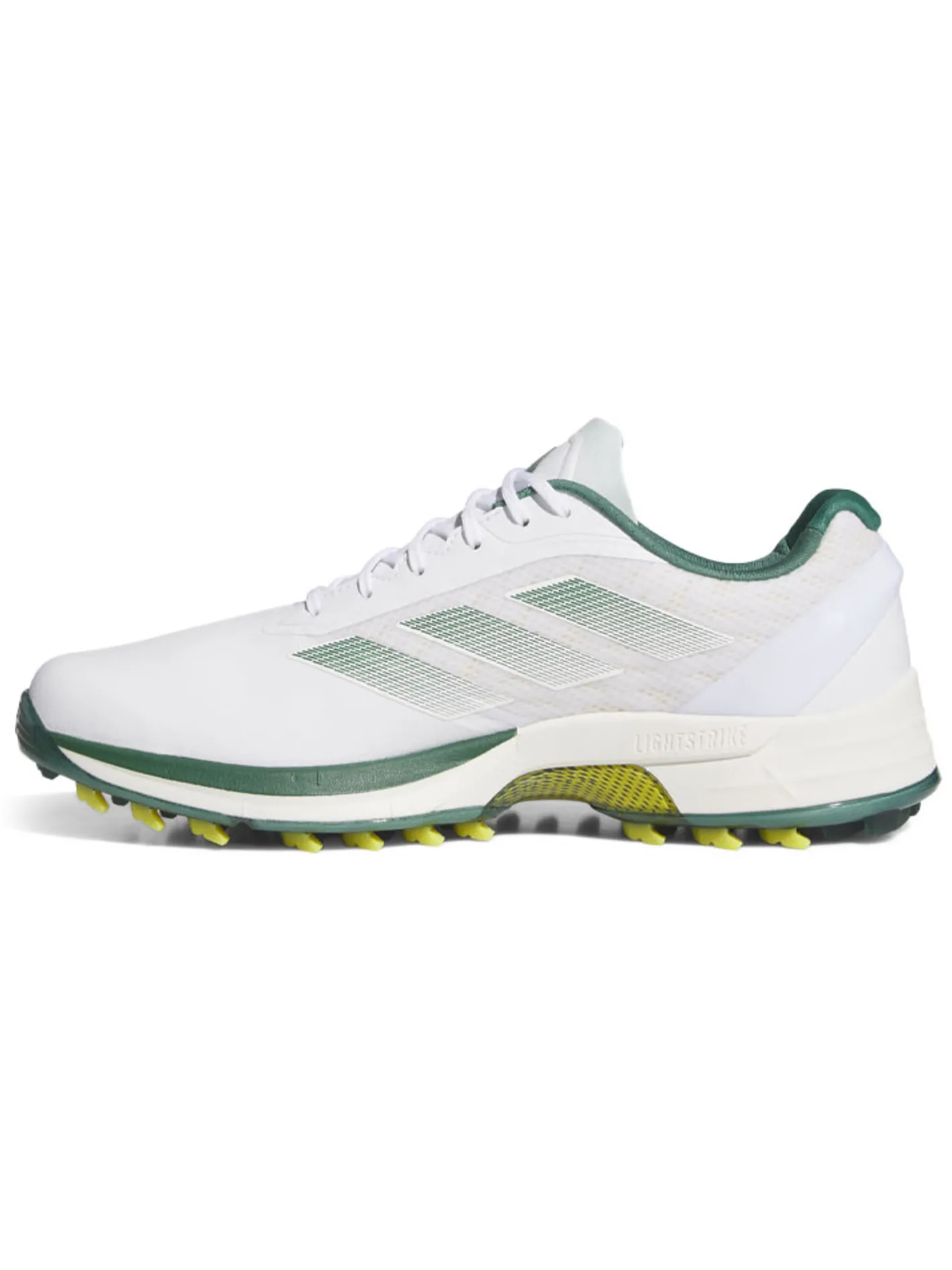 Adidas Adizero ZG Spikeless Golf Shoes - Ftwr White/Collegiate Green/Yellow