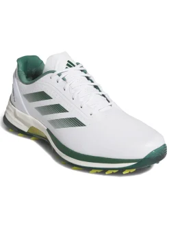 Adidas Adizero ZG Spikeless Golf Shoes - Ftwr White/Collegiate Green/Yellow