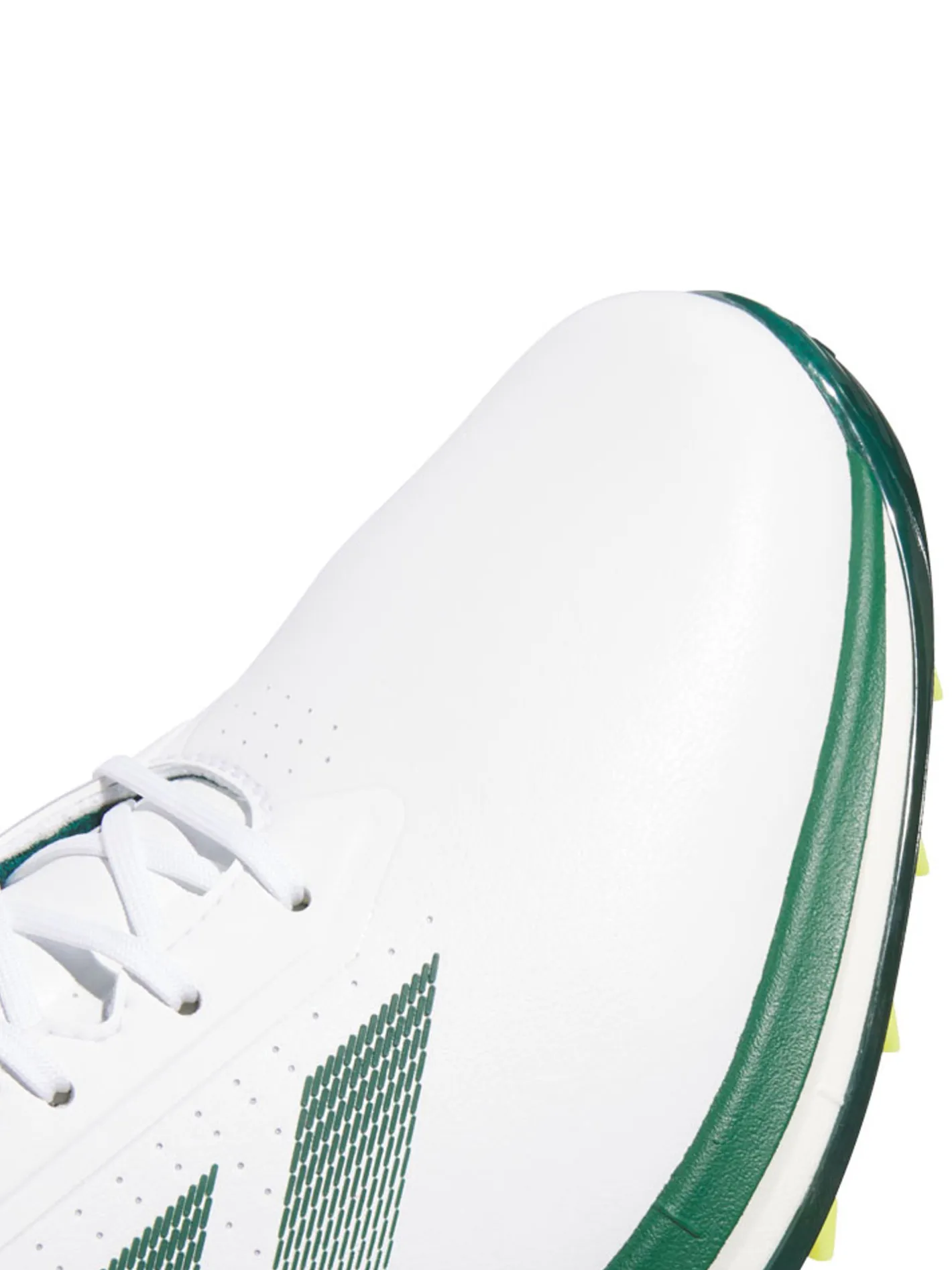 Adidas Adizero ZG Spikeless Golf Shoes - Ftwr White/Collegiate Green/Yellow