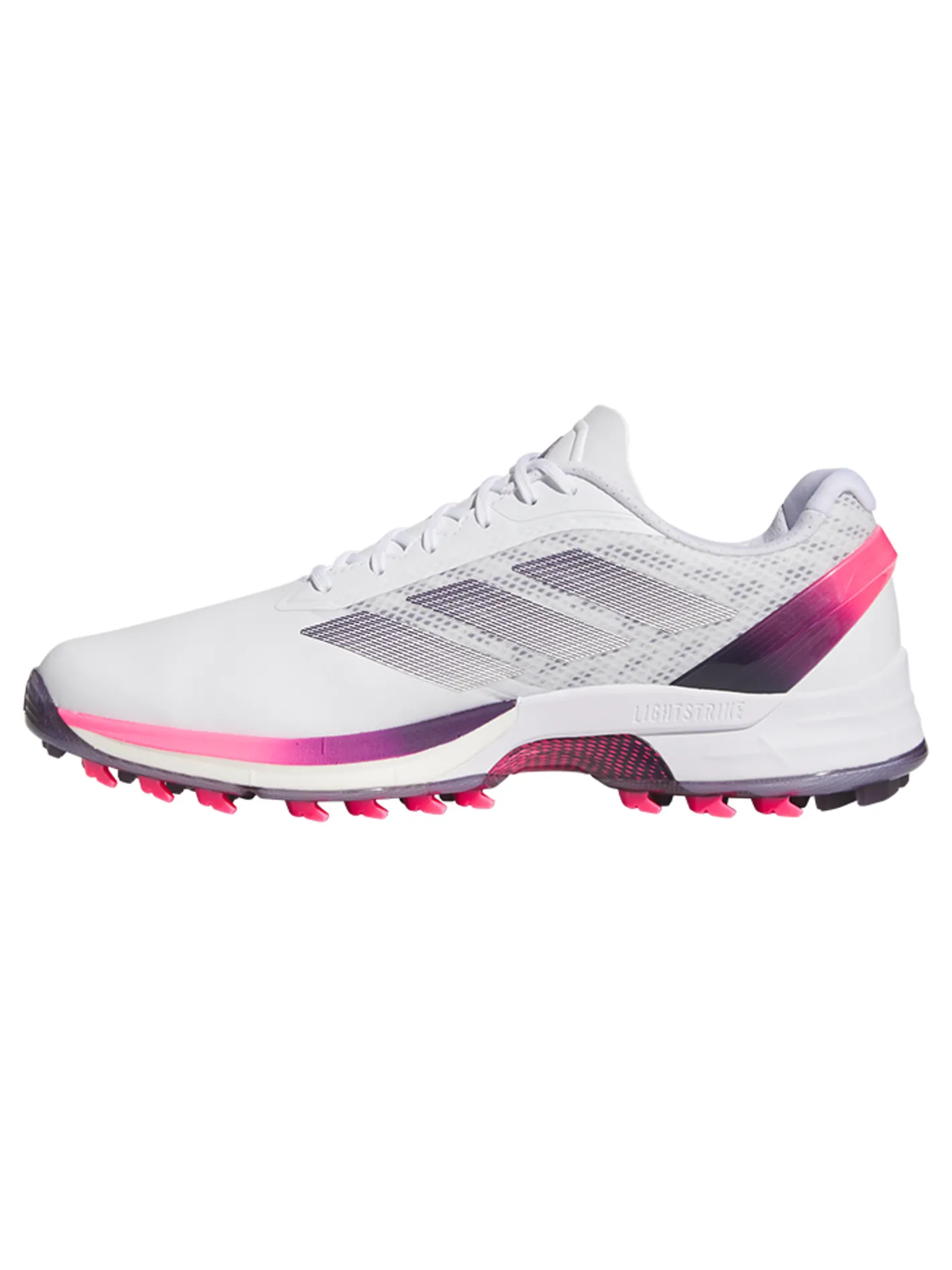Adidas Adizero ZG Spikeless Golf Shoes - Ftwr White/Aurora Plum/Shock Pink