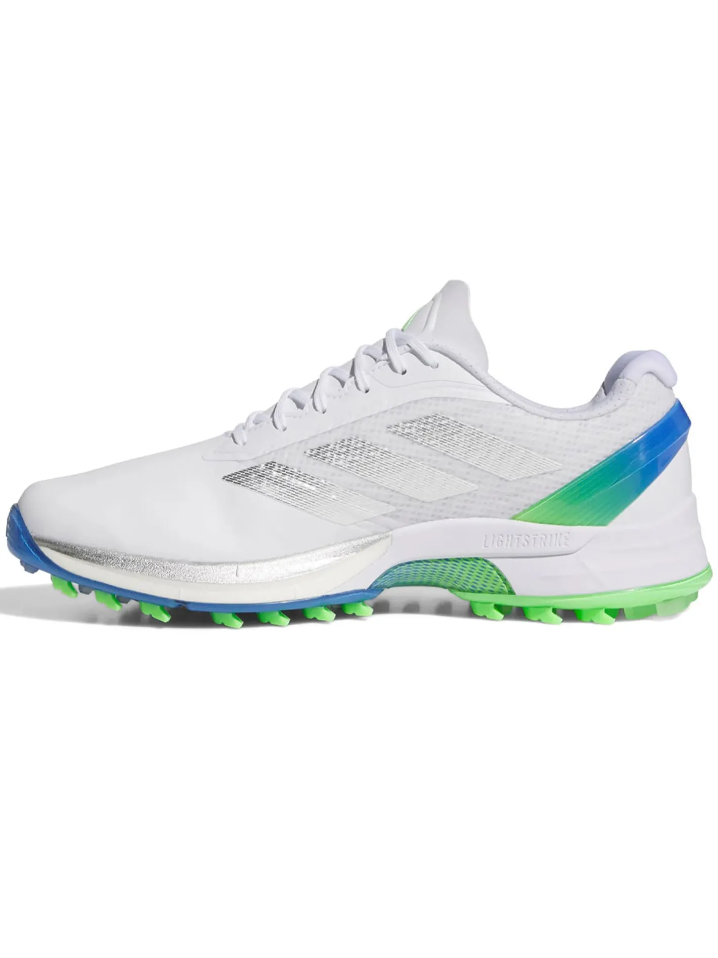 Adidas Adizero ZG Spikeless Golf Shoes - Ftwr White/Silver Met/Lime Burst
