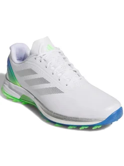 Adidas Adizero ZG Spikeless Golf Shoes - Ftwr White/Silver Met/Lime Burst