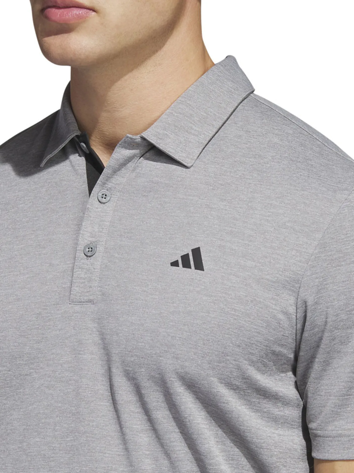 Adidas Drive Heather Polo Shirt - Grey Three Mel.