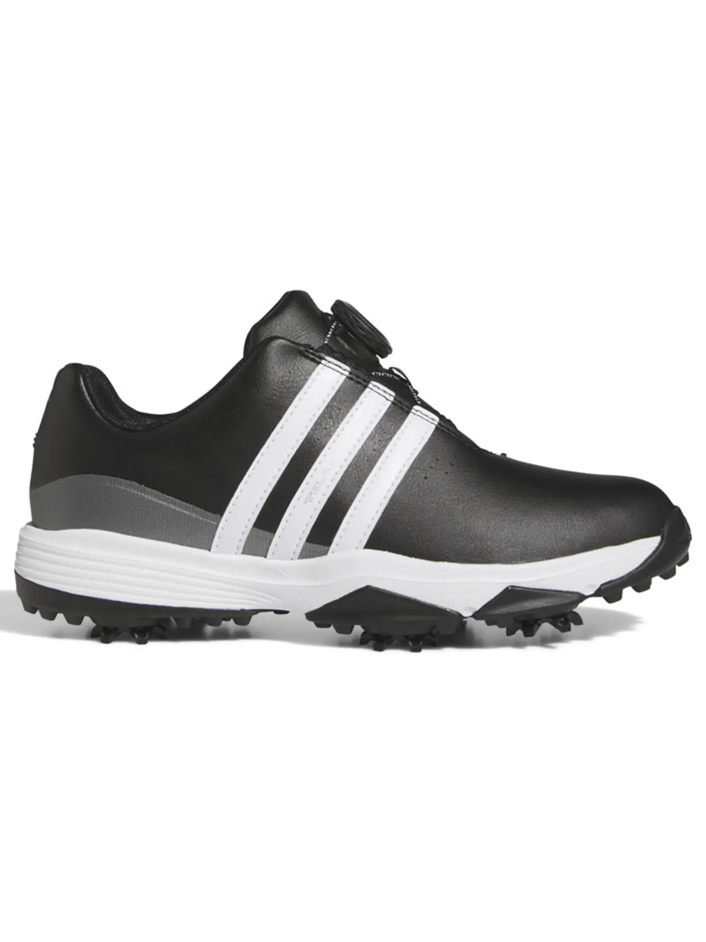 Adidas Juniors Tour360 24 BOA Golf Shoes - Core Black/Ftwr White/Iron Met.