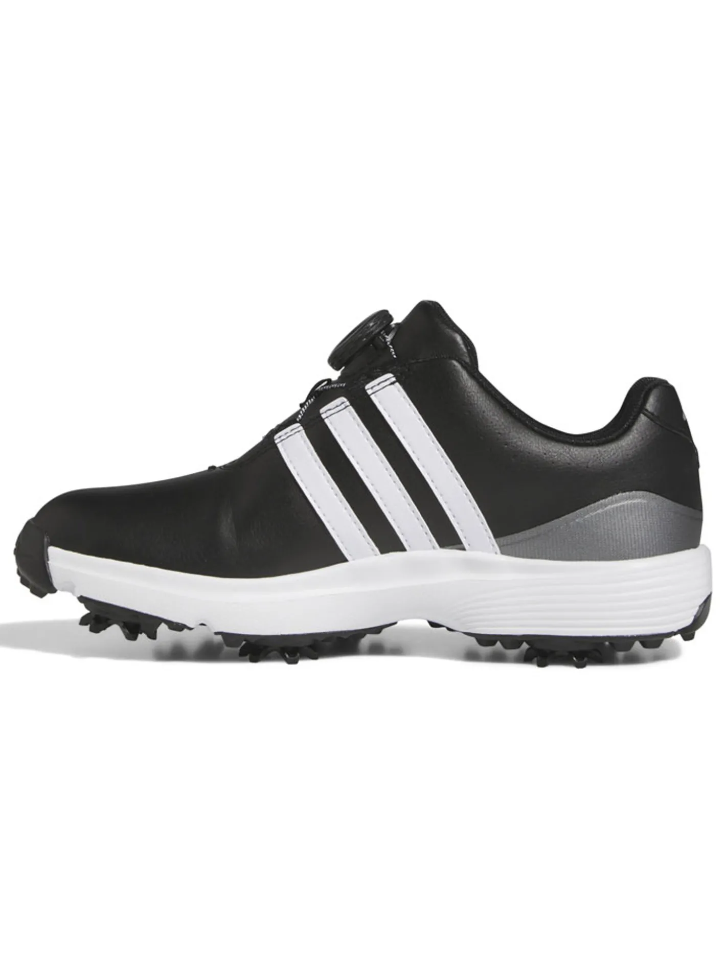 Adidas Juniors Tour360 24 BOA Golf Shoes - Core Black/Ftwr White/Iron Met.