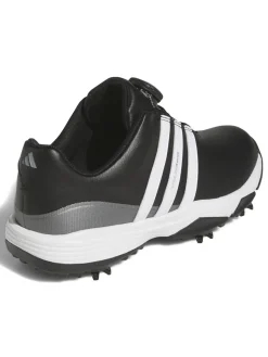 Adidas Juniors Tour360 24 BOA Golf Shoes - Core Black/Ftwr White/Iron Met.