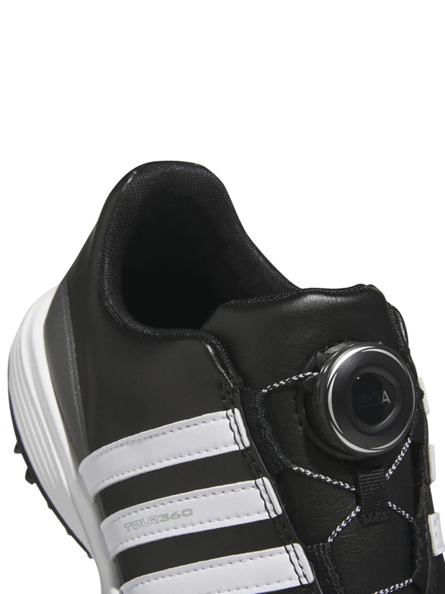 Adidas Juniors Tour360 24 BOA Golf Shoes - Core Black/Ftwr White/Iron Met.