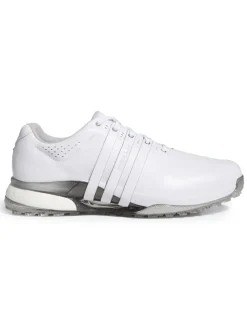 Adidas Tour360 25 Wide Spikeless Golf Shoes - Ftwr White/Ftwr White/Silver Met.