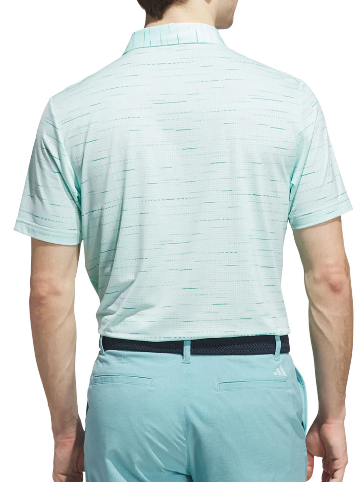 Adidas Ultimate365 Mesh Glimmer Print Polo Shirt - Semi Flash Aqua