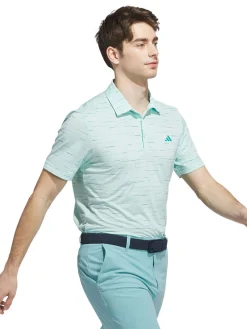 Adidas Ultimate365 Mesh Glimmer Print Polo Shirt - Semi Flash Aqua