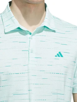 Adidas Ultimate365 Mesh Glimmer Print Polo Shirt - Semi Flash Aqua