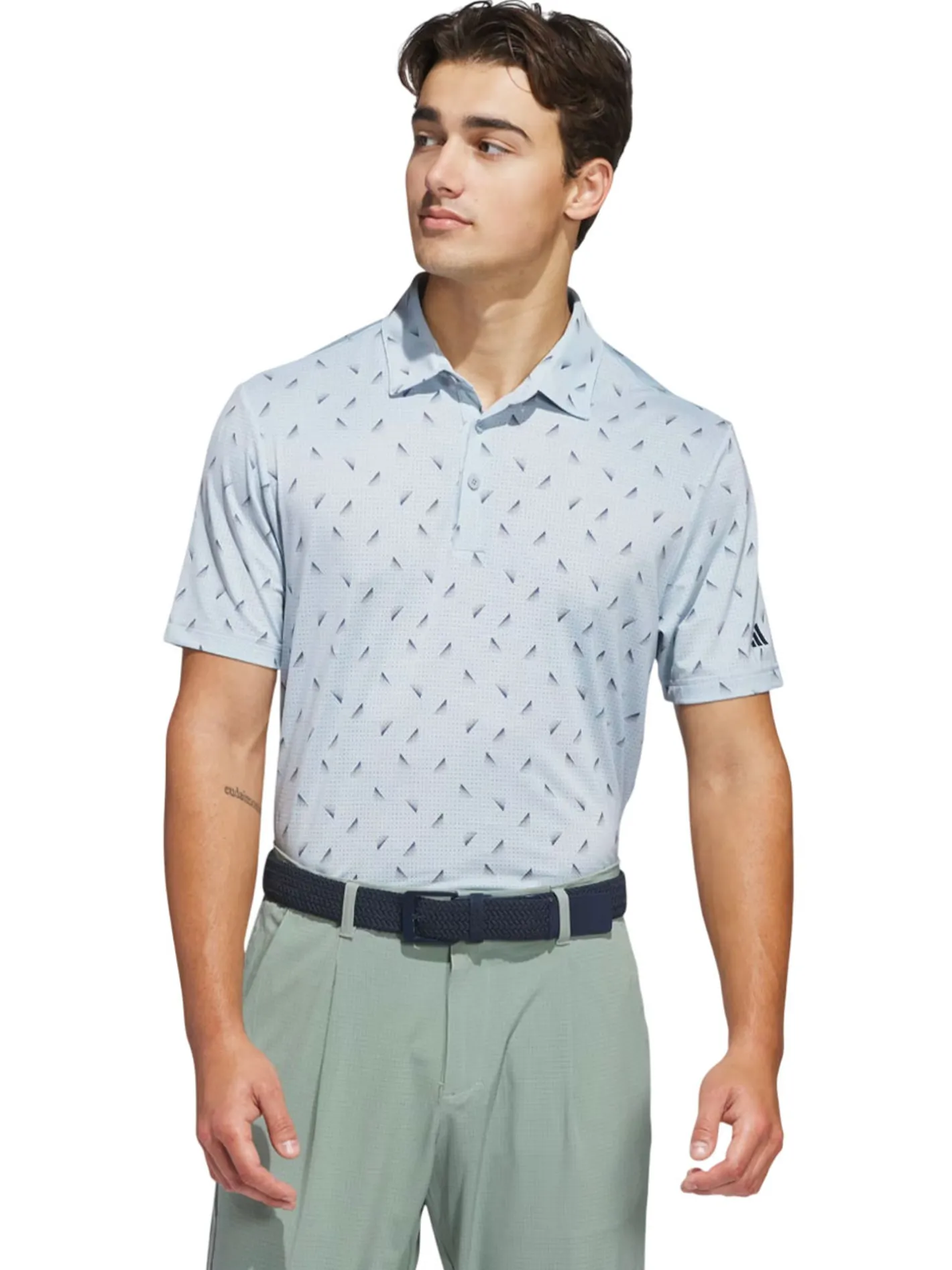 Adidas Ultimate365 Printed Mesh Polo Shirt - Wonder Blue/Collegiate Navy