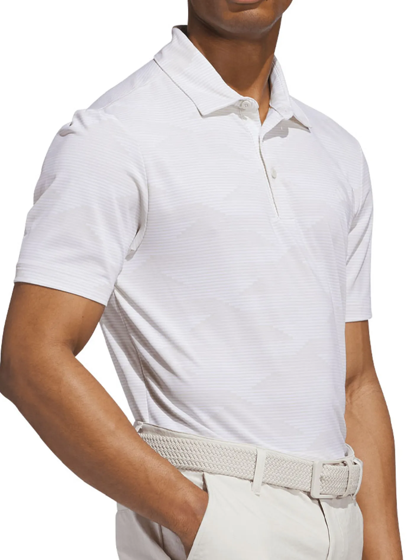 Adidas Ultimate365 Speed Stripe Polo Shirt - Alumina/White