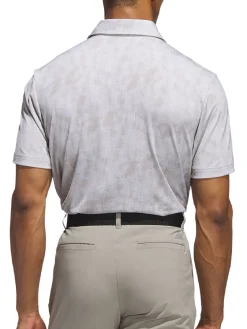 Adidas Ultimate365 Textured Print Polo Shirt - Alumina/Putty Beige