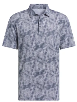 Adidas Ultimate365 Textured Print Polo Shirt - Collegiate Navy/White