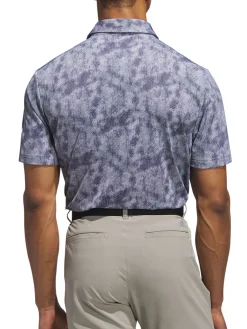 Adidas Ultimate365 Textured Print Polo Shirt - Collegiate Navy/White