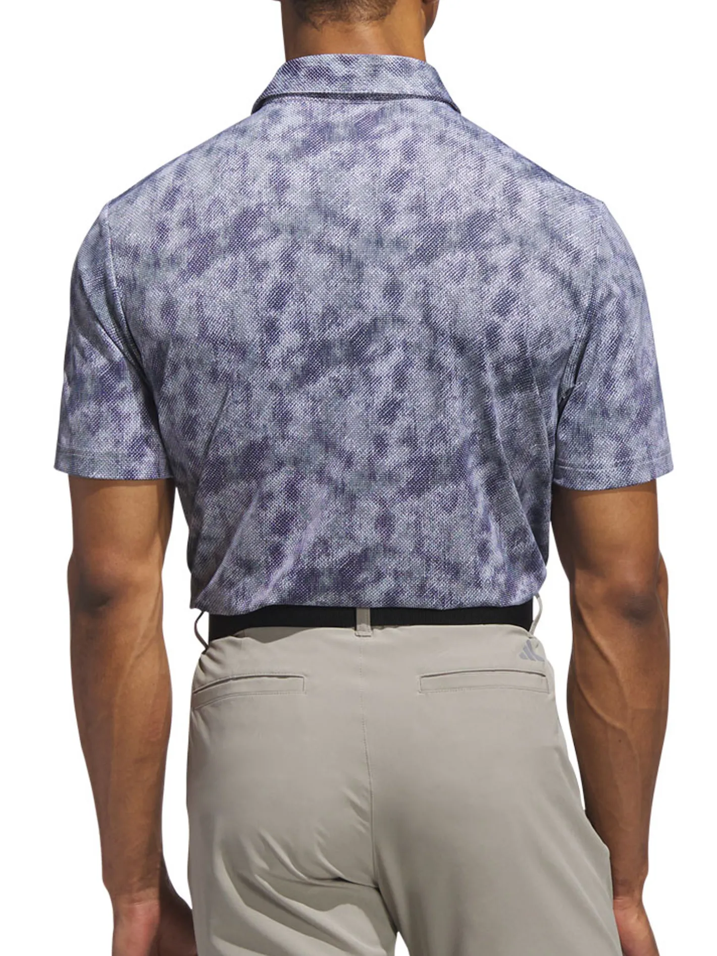 Adidas Ultimate365 Textured Print Polo Shirt - Collegiate Navy/White