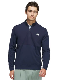 Adidas Ultimate365 Tour Twistknit Quarter Zip Pullover - Collegiate Navy