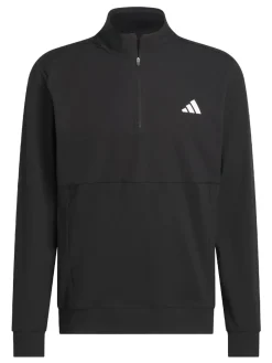 Adidas Ultimate365 Tour Twistknit Quarter Zip Pullover - Black