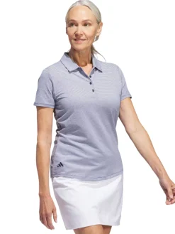Women Adidas Womens Ottoman Short Sleeve Polo Shirt - Collegiate Navy