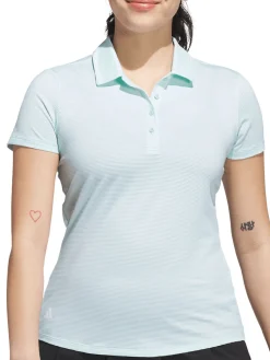 Women Adidas Womens Ottoman Short Sleeve Polo Shirt - Semi Flash Aqua