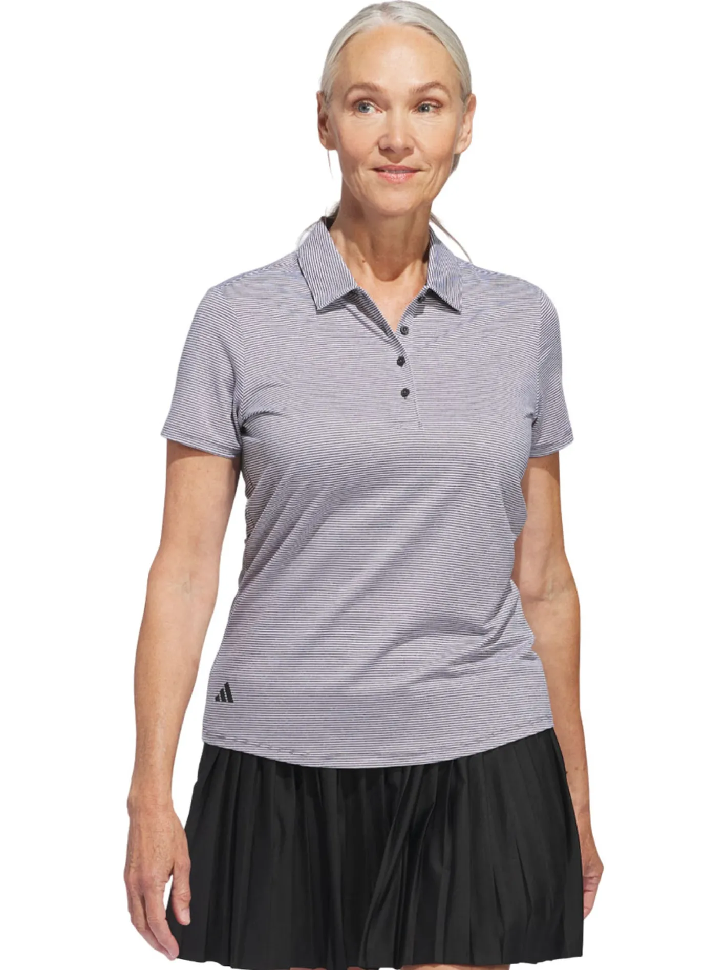 Women Adidas Womens Ottoman Short Sleeve Polo Shirt - Black