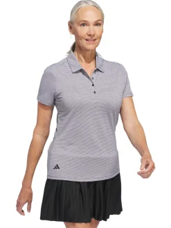 Women Adidas Womens Ottoman Short Sleeve Polo Shirt - Black