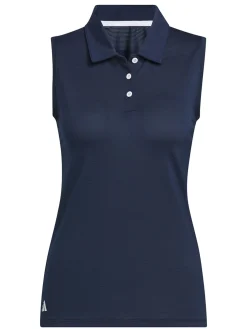 Women Adidas Womens Ottoman Sleeveless Polo Shirt - Collegiate Navy