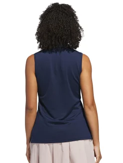 Women Adidas Womens Ottoman Sleeveless Polo Shirt - Collegiate Navy