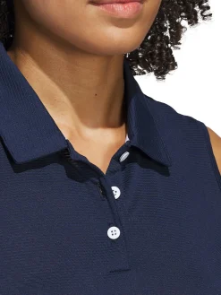 Women Adidas Womens Ottoman Sleeveless Polo Shirt - Collegiate Navy