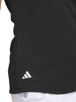 Women Adidas Womens Solid Performance Short Sleeve Polo Shirt - Black