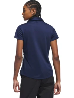 Women Adidas Womens Solid Performance Short Sleeve Polo Shirt - Collegiate Navy