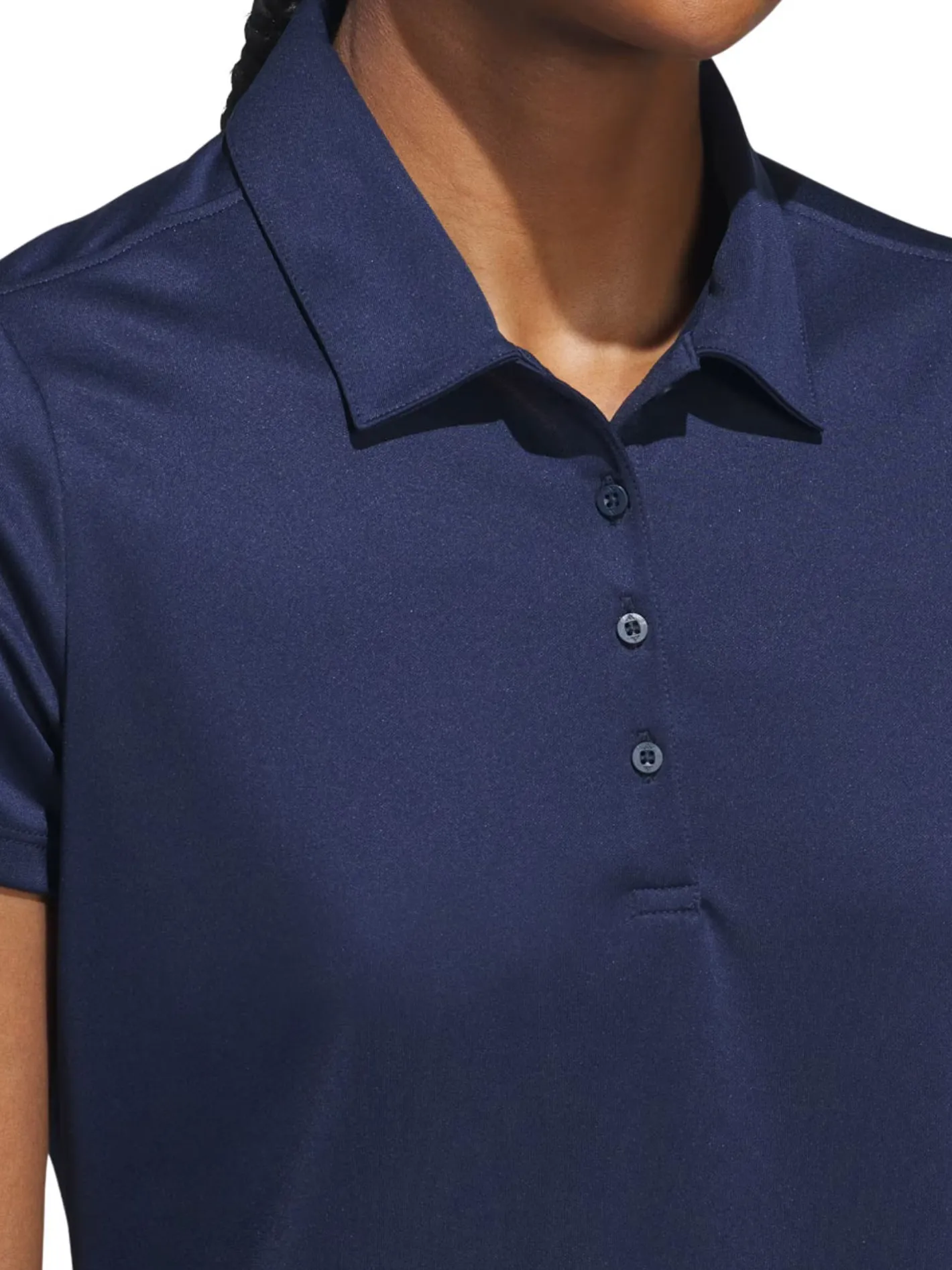 Women Adidas Womens Solid Performance Short Sleeve Polo Shirt - Collegiate Navy