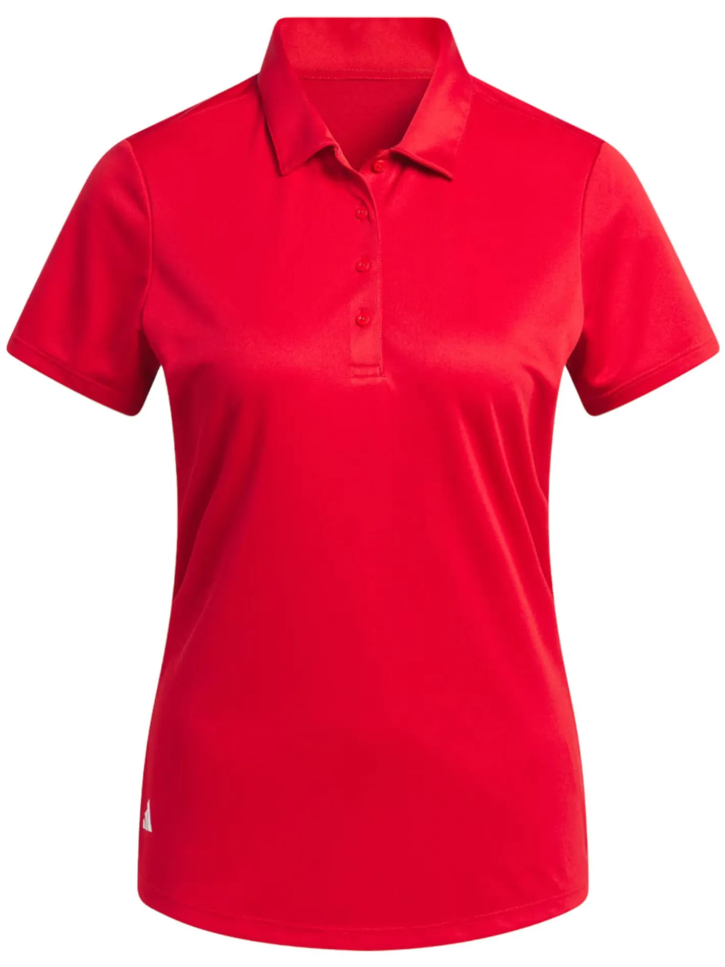 Women Adidas Womens Solid Performance Short Sleeve Polo Shirt - Collegiate Red