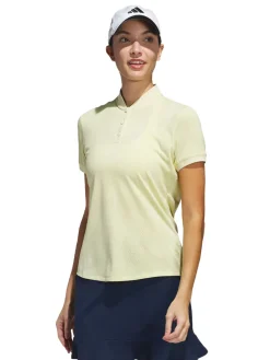 Women Adidas Womens Ultimate365 Diamond Jacquard Polo Shirt - Powder Yellow