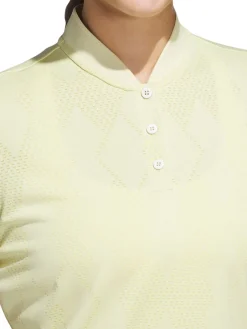Women Adidas Womens Ultimate365 Diamond Jacquard Polo Shirt - Powder Yellow