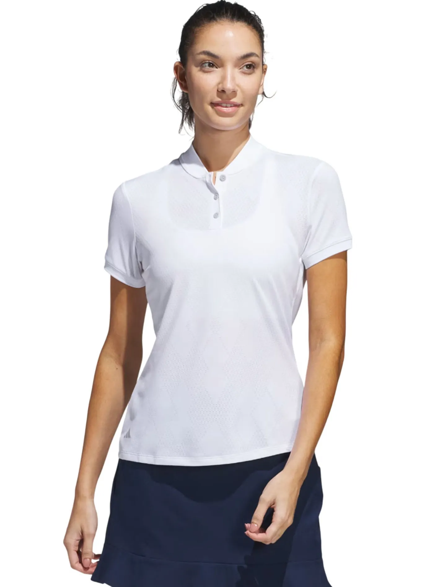 Women Adidas Womens Ultimate365 Diamond Jacquard Polo Shirt - White