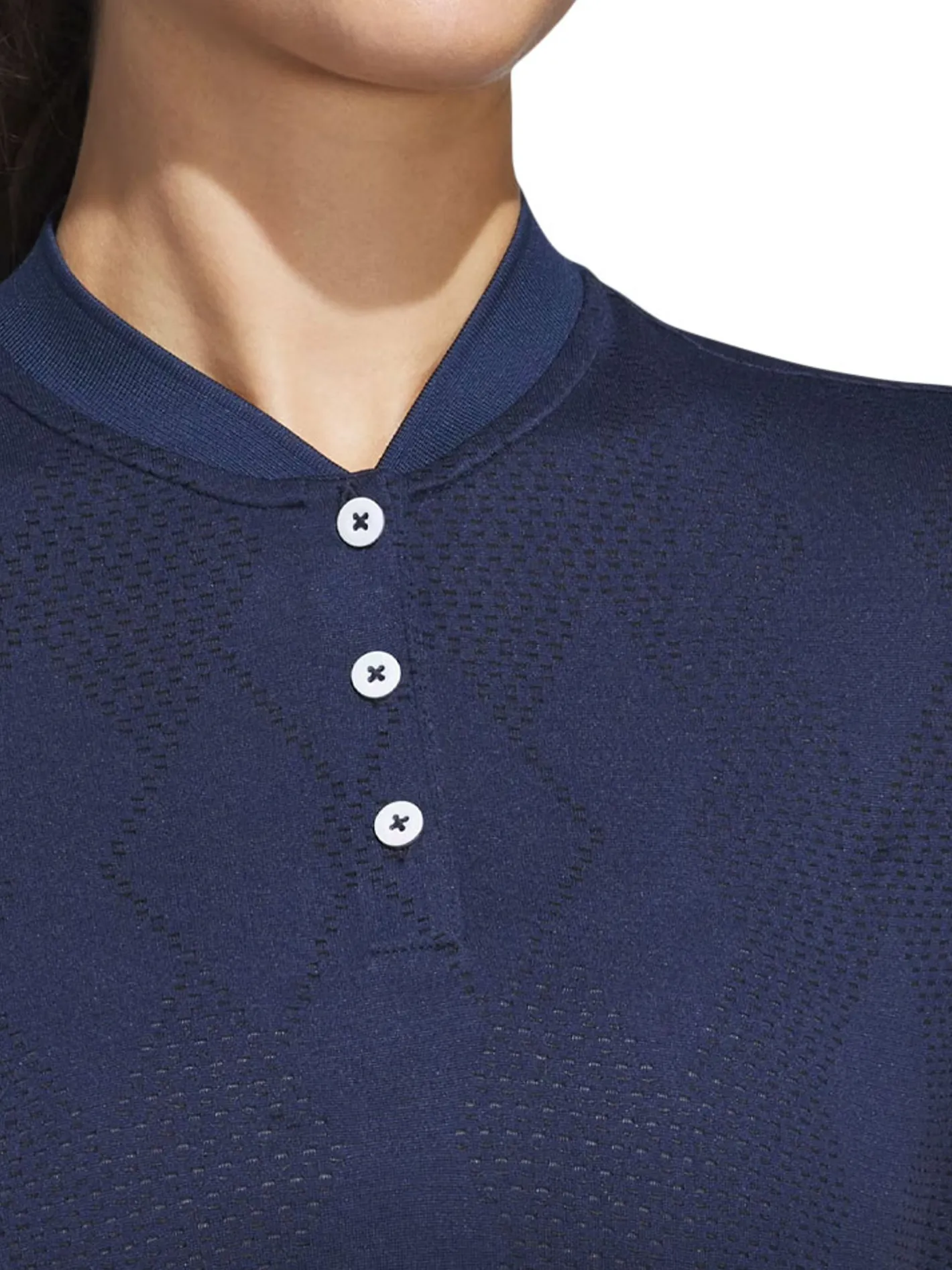 Women Adidas Womens Ultimate365 Diamond Jacquard Polo Shirt - Collegiate Navy