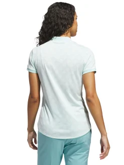 Women Adidas Womens Ultimate365 Jacquard Short Sleeve Polo Shirt - Semi Flash Aqua