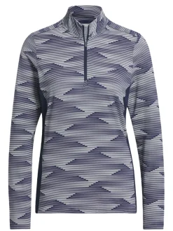 Women Adidas Womens Ultimate365 Printed Quarter-Zip Mock - Collegiate Navy