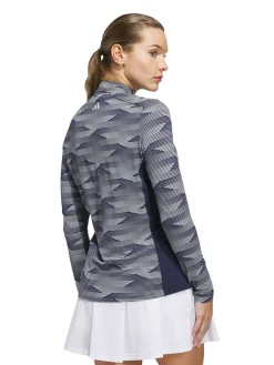 Women Adidas Womens Ultimate365 Printed Quarter-Zip Mock - Collegiate Navy