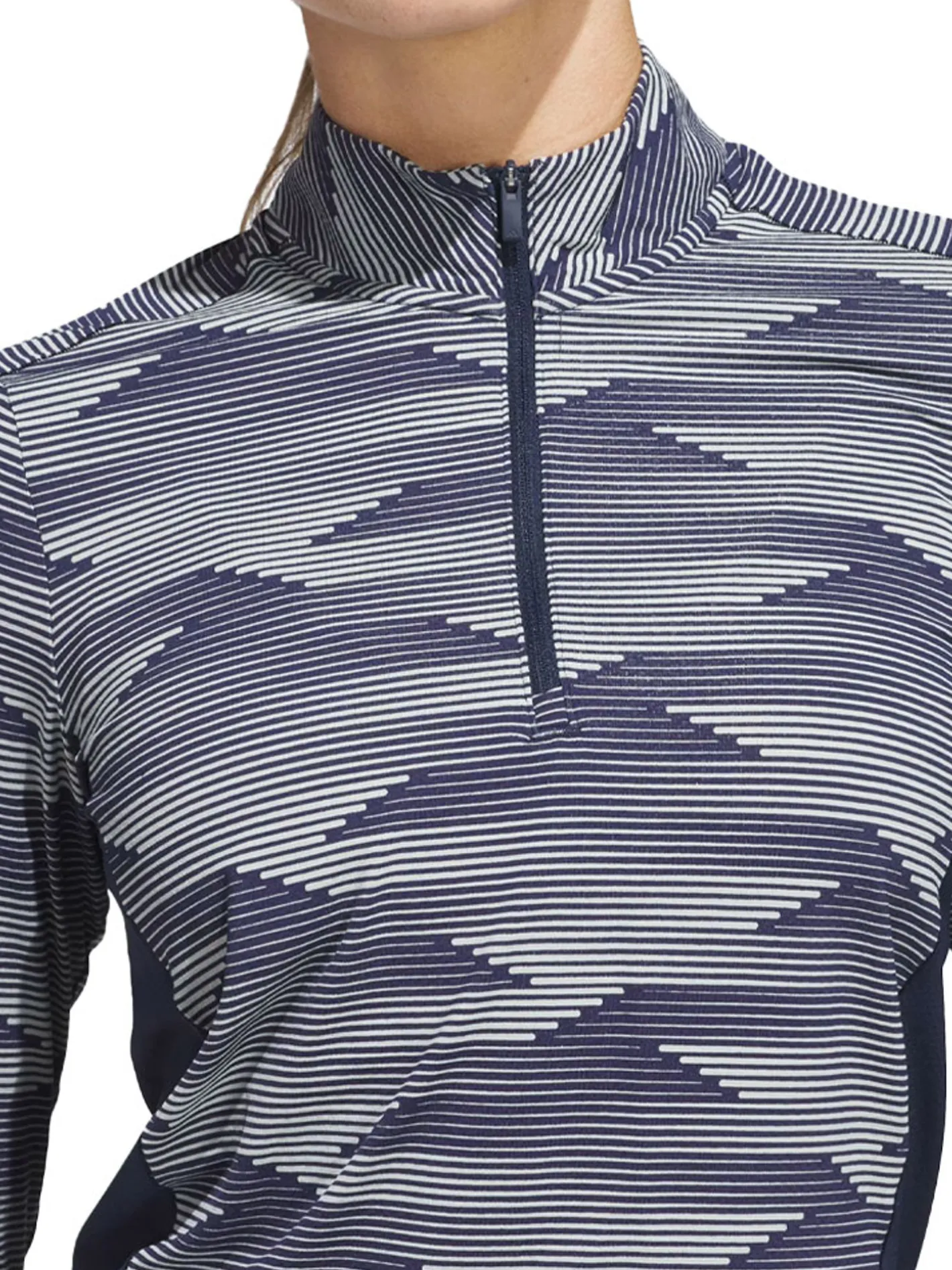 Women Adidas Womens Ultimate365 Printed Quarter-Zip Mock - Collegiate Navy