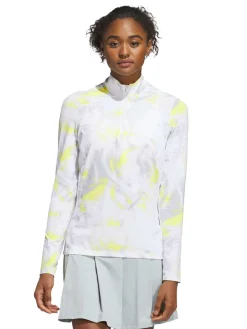 Women Adidas Womens Ultimate365 Printed Quarter-Zip Mock - White