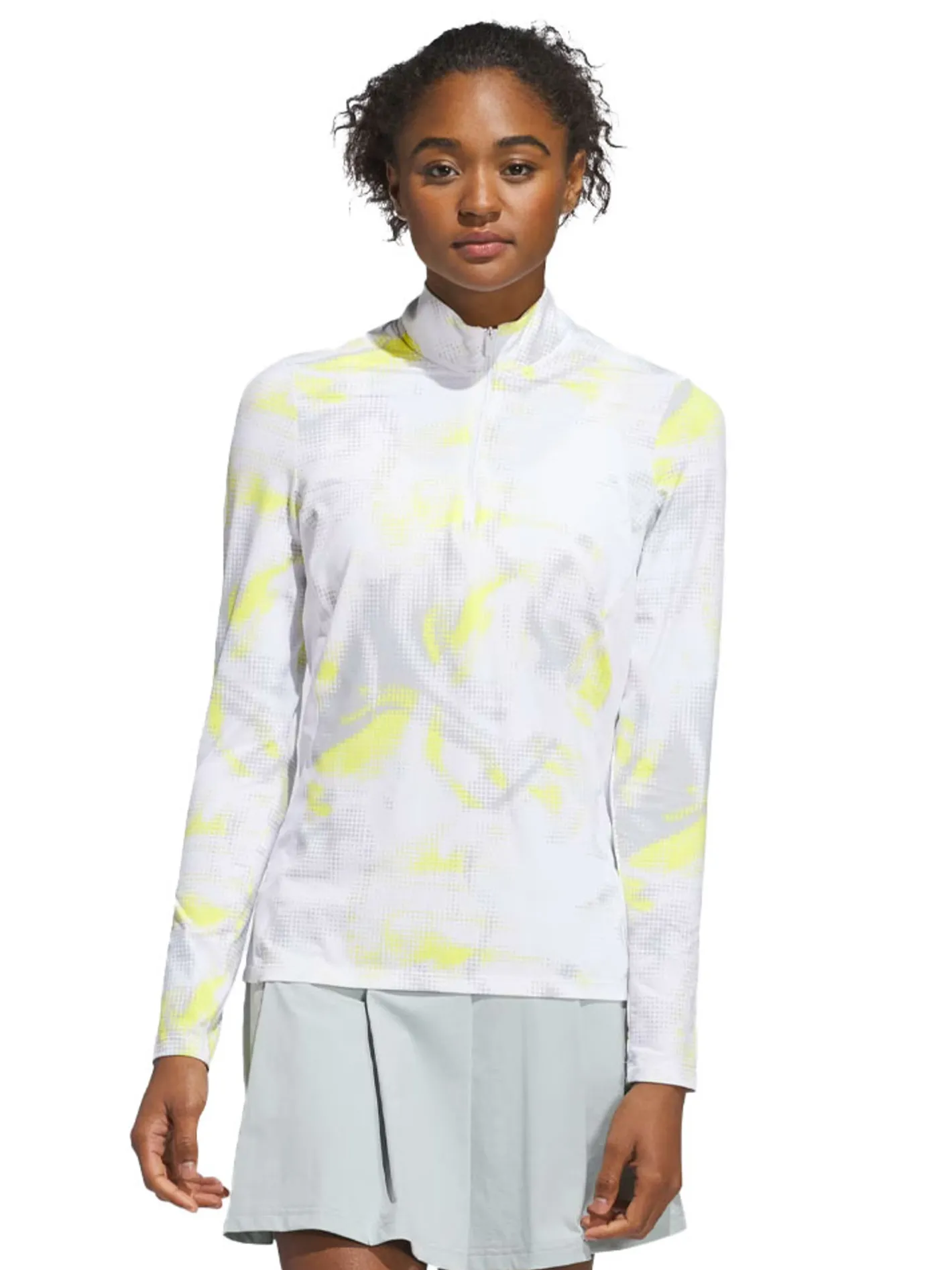 Women Adidas Womens Ultimate365 Printed Quarter-Zip Mock - White