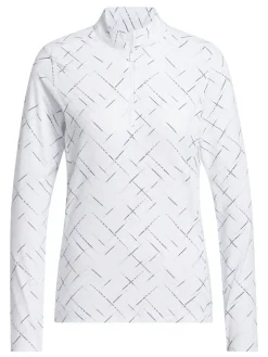 Women Adidas Womens Ultimate365 Printed Quarter-Zip Mock Neck Top - White