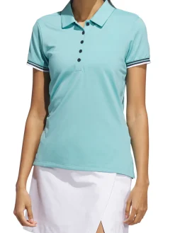 Women Adidas Womens Ultimate365 Short Sleeve Polo Shirt - Mint Tone