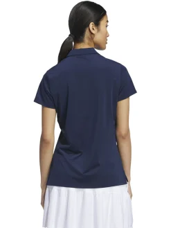 Women Adidas Womens Ultimate365 Solid Short Sleeve Polo Shirt - Collegiate Navy