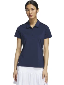 Women Adidas Womens Ultimate365 Solid Short Sleeve Polo Shirt - Collegiate Navy