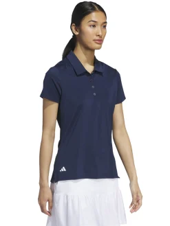 Women Adidas Womens Ultimate365 Solid Short Sleeve Polo Shirt - Collegiate Navy